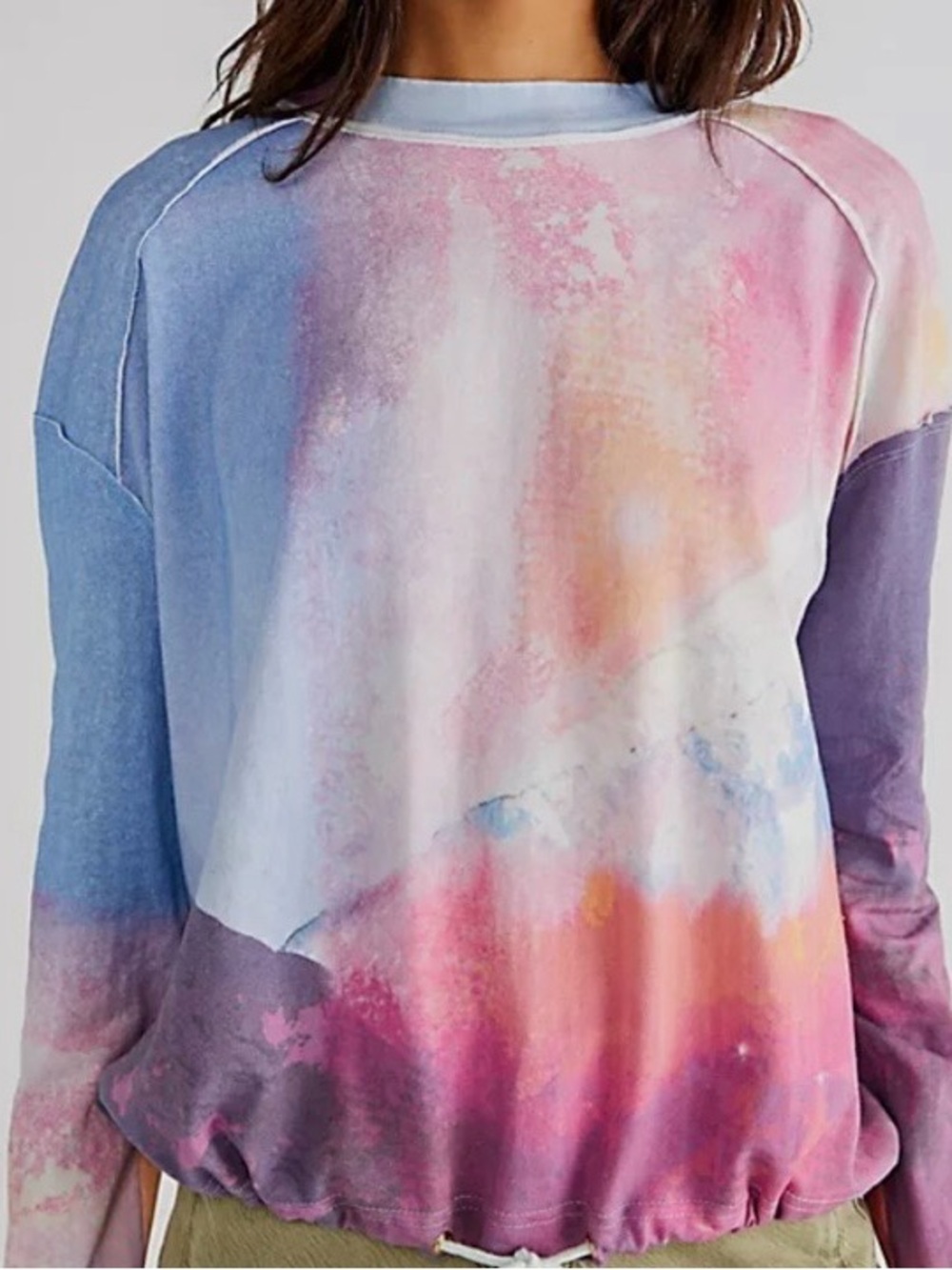 NWOT Free People Movement Scenic Route Tee Sweatshirt Pullover Tie Dye